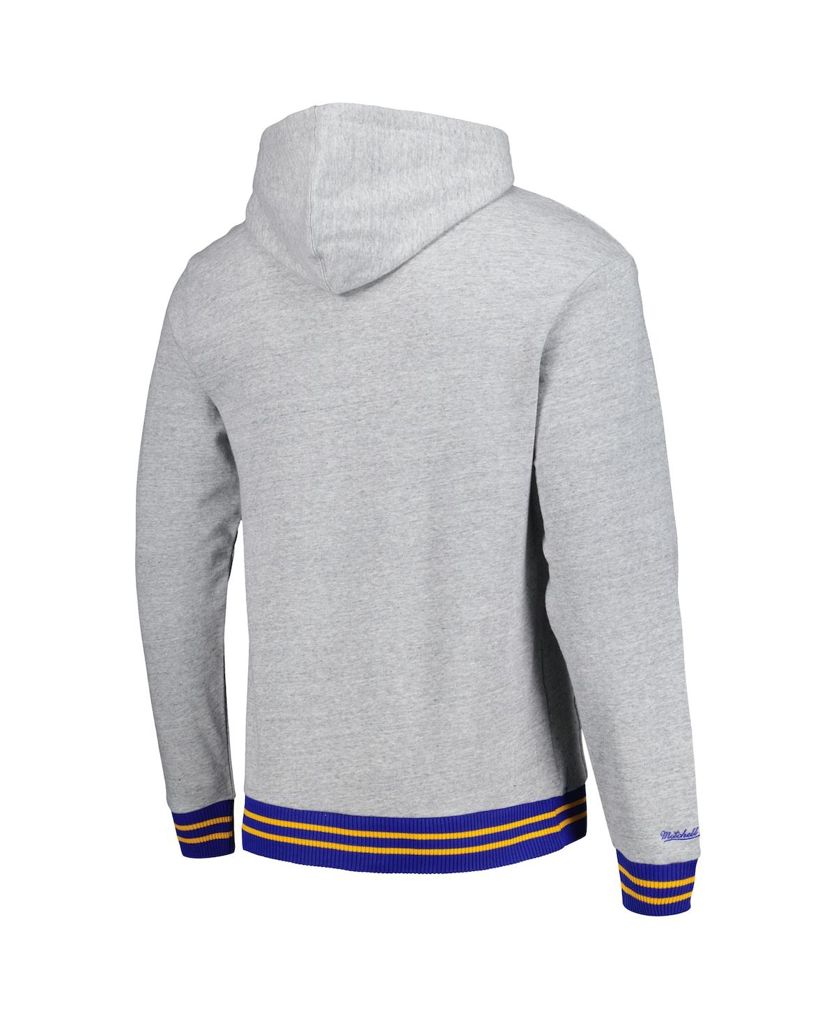 Mitchell & Ness Men's  Heather Gray St. Louis Blues Classic French Terry Pullover Hoodie In Heather Gray