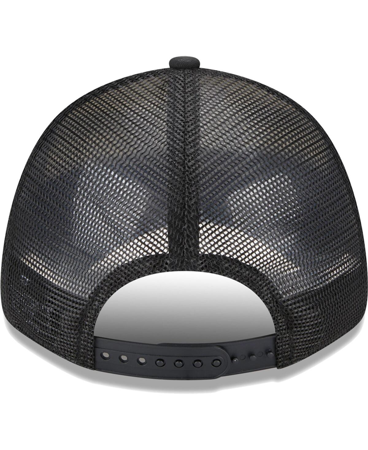 New Era Men's  White, Black Charlotte Fc Team Stripes 9forty Trucker Snapback Hat In White,black