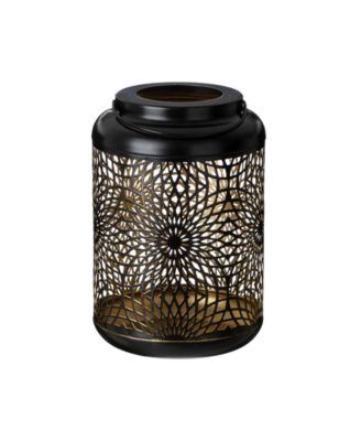 8.75" H Metal Cutout Solar Powered Outdoor Hanging Lantern with Edison Bulb, Set of 2 DNU