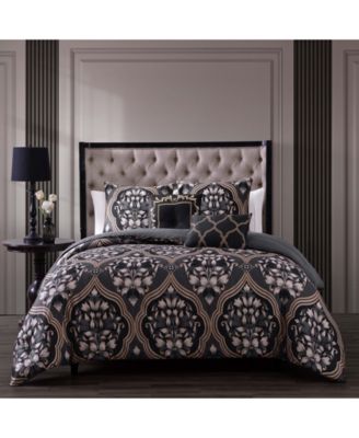 Asti Black Bedding Reversible Comforter Set