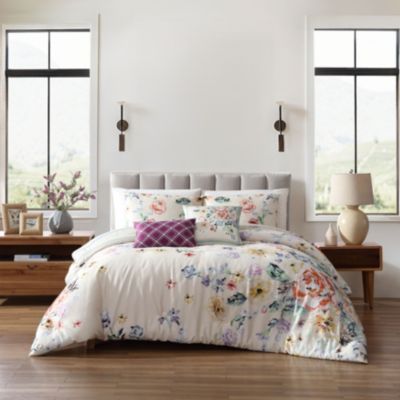 Floral Garden Chocolate Brown Reversible Comforter Set