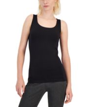 Macys womens top black tops