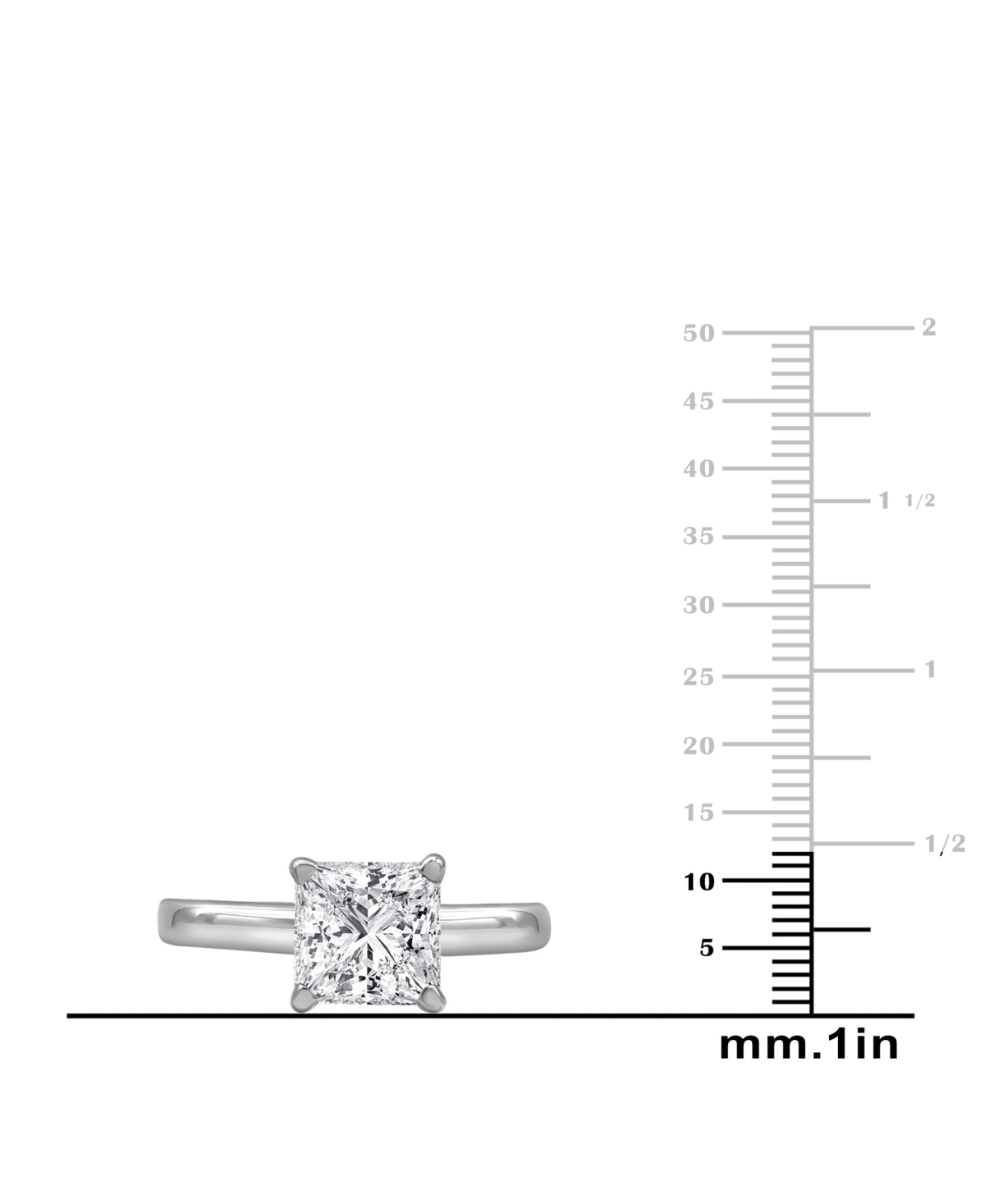 Badgley Mischka Certified Lab Grown Diamond Princess-Cut Solitaire Engagement Ring (4 ct. t.w.) in 14k Gold