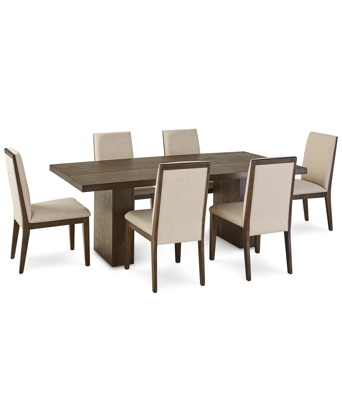 Aspenhome Beckett Pedestal 7pc Dining Set (rectangular Table + 6 Chairs)