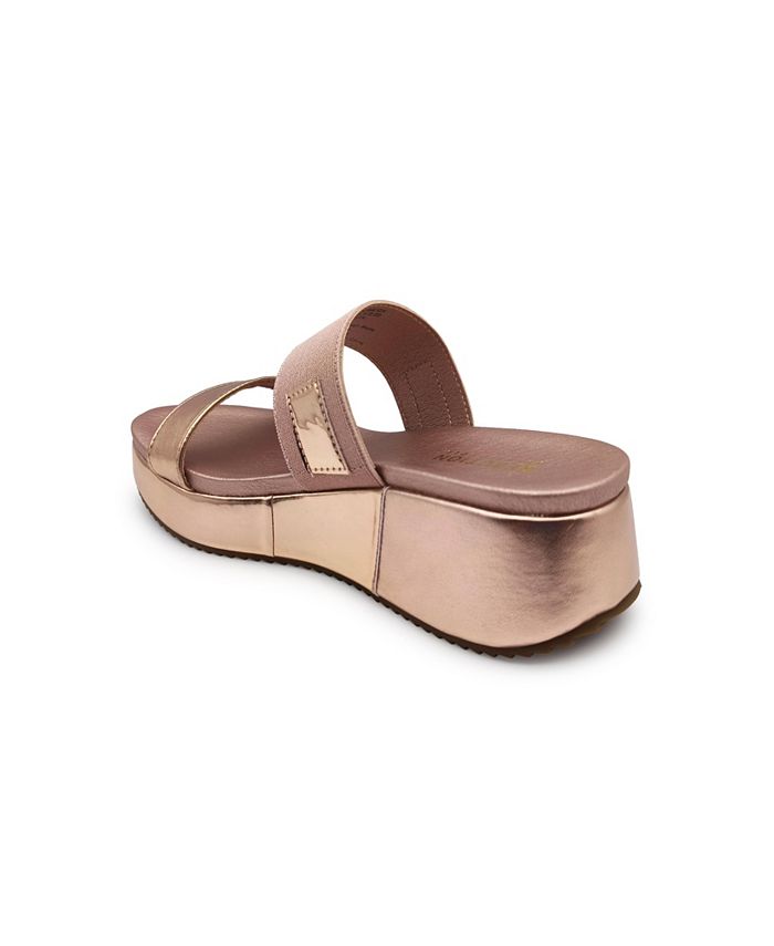 Kenneth Cole REACTION Women's Card T-Strap Wedge Sandal - Blush Patent, Size 6 - View #3