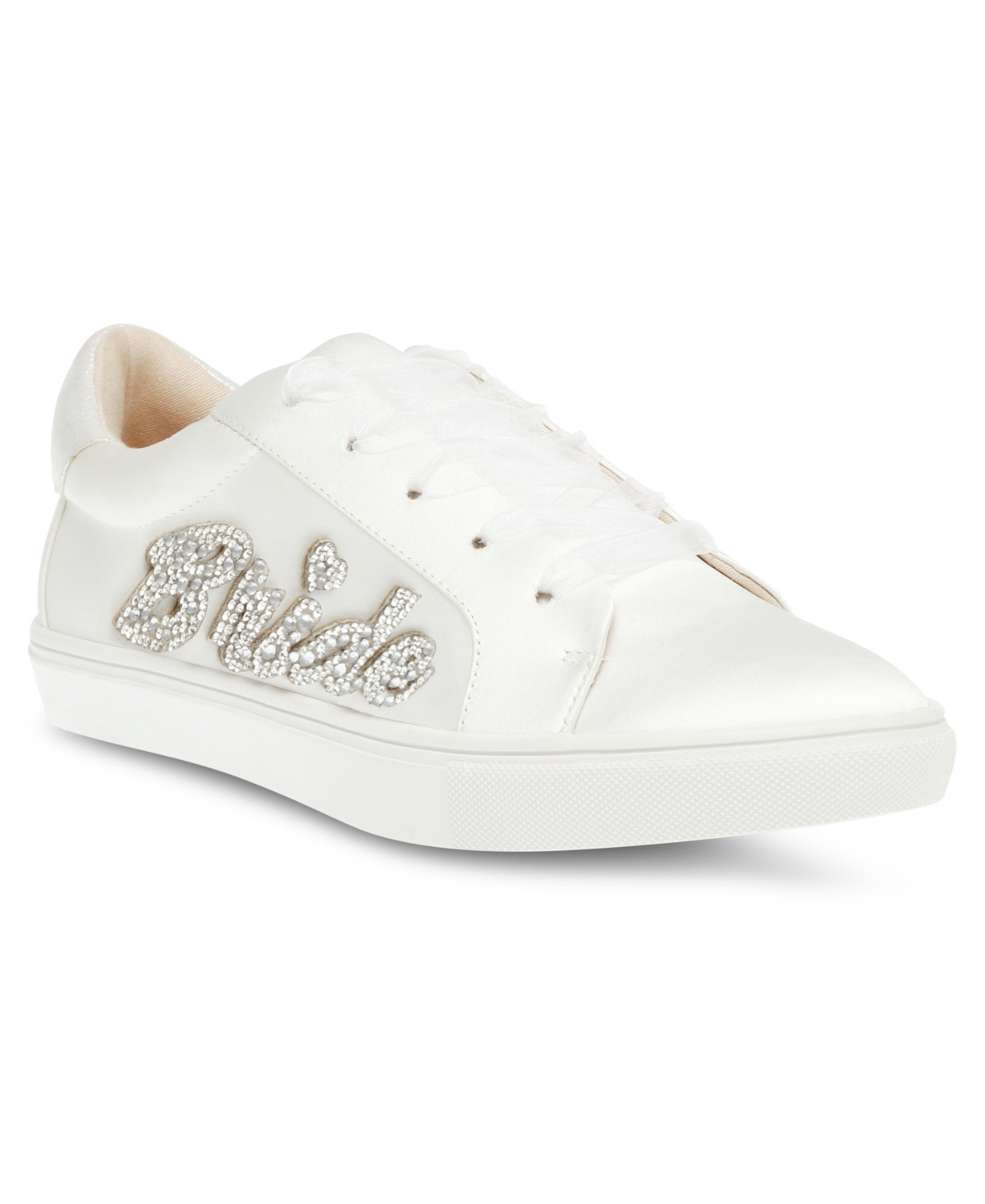 Betsey Johnson Women's Kane Bride Lace Up Sneakers In Ivory Satin