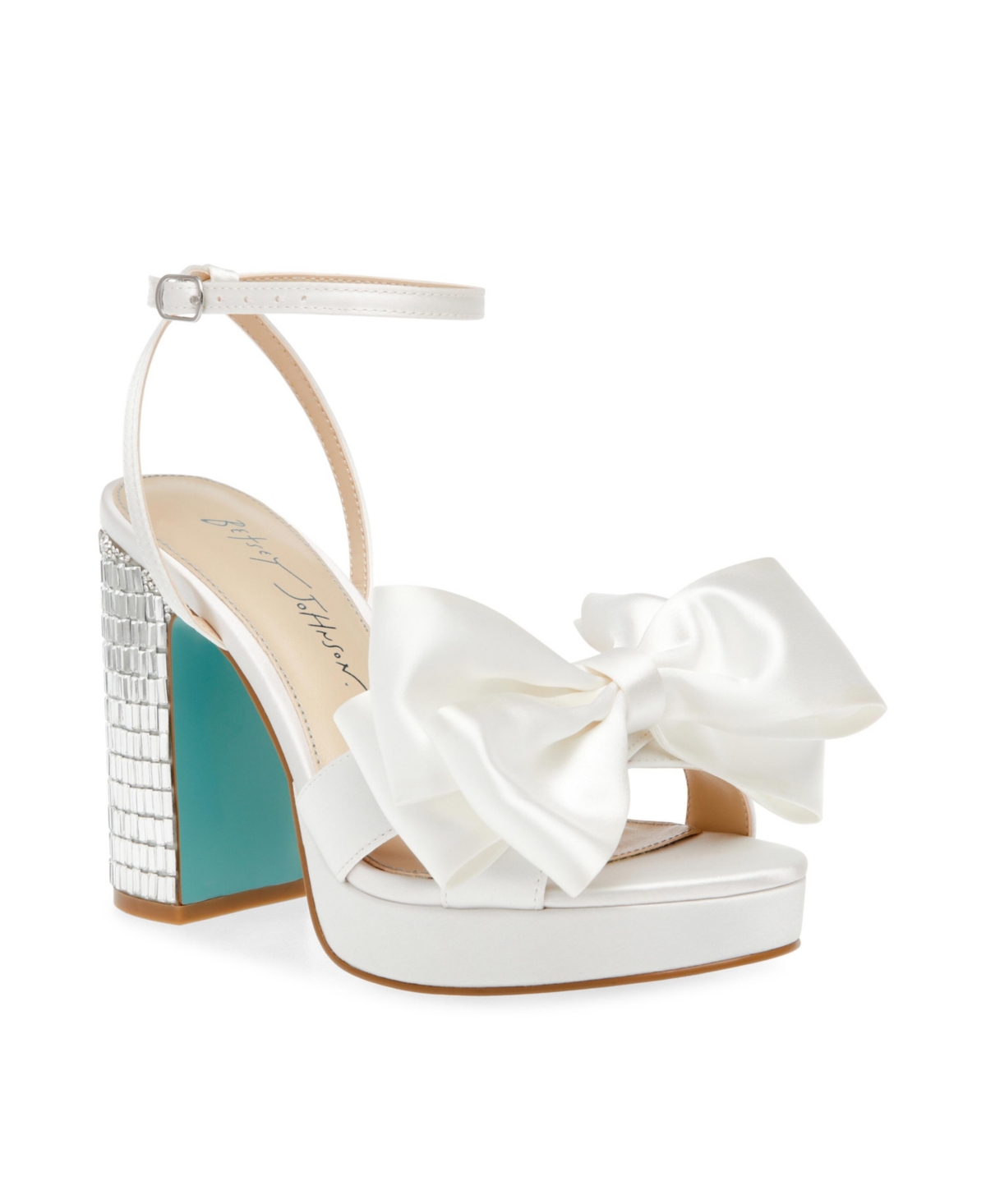 Betsey Johnson Women's Maddy Bow Platform Evening Sandals In Ivory