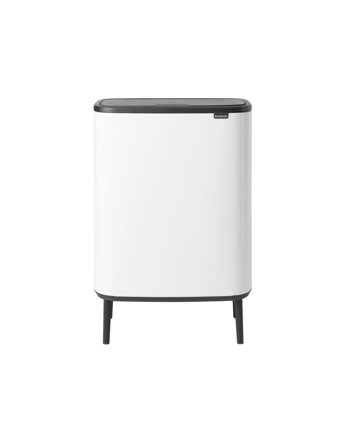 Brabantia Bo Touch Top Hi Dual Compartment Trash Can, 2 X 8 Gallon, 2 X 30 Liter In White