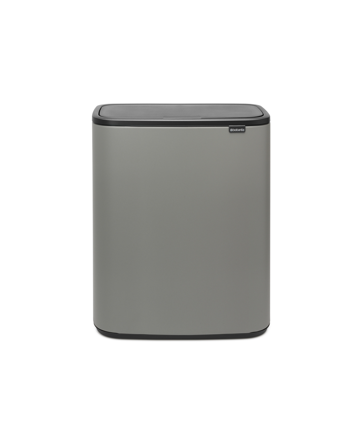 Bo Touch Top Dual Compartment Trash Can, 2 x 8 Gallon, 2 x 30 Liter - Mineral Concrete Gray