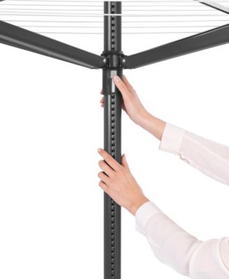 Rotary Lift-O-Matic Clothesline - 164', 50 Meter with Metal Ground Spike, Protective Cover, Peg Bag and Wooden Clothespins Set