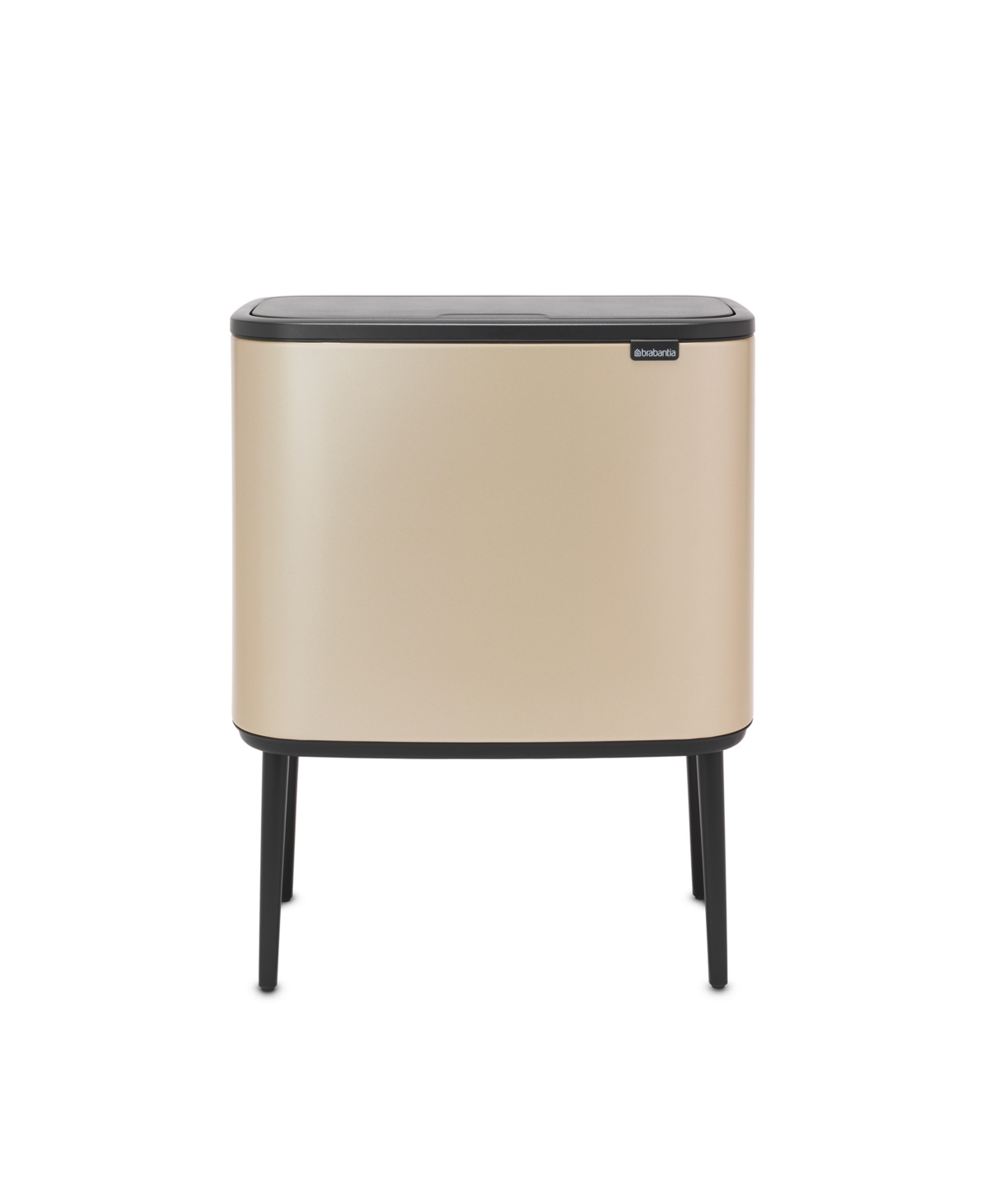 Bo Touch Top Dual Compartment Trash Can, 3 plus 6 Gallon, 11 plus 23 Liter - Metallic Gold