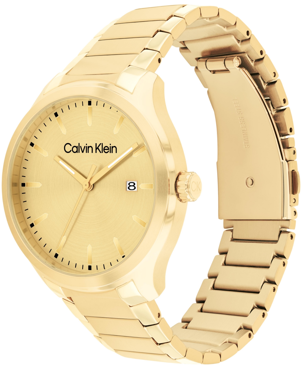Calvin Klein Men's 3H QuartzTone Stainless Steel Bracelet Watch 43mm - Gold