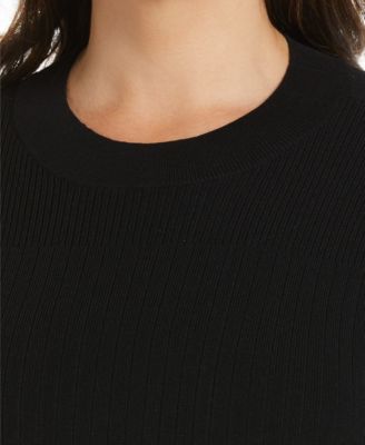 Plus Size Mixed Rib Mock Neck Sleeveless Sweater