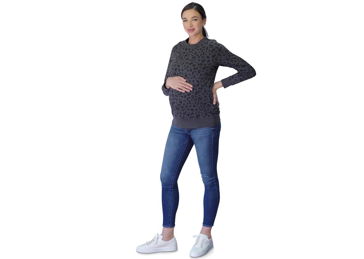 Ingrid + Isabel Women's Maternity Cozy Leopard Sweatshirt - Leopard