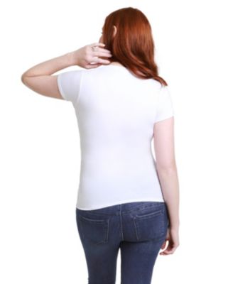 Women's Maternity Basic Short Sleeve V Neck Tee