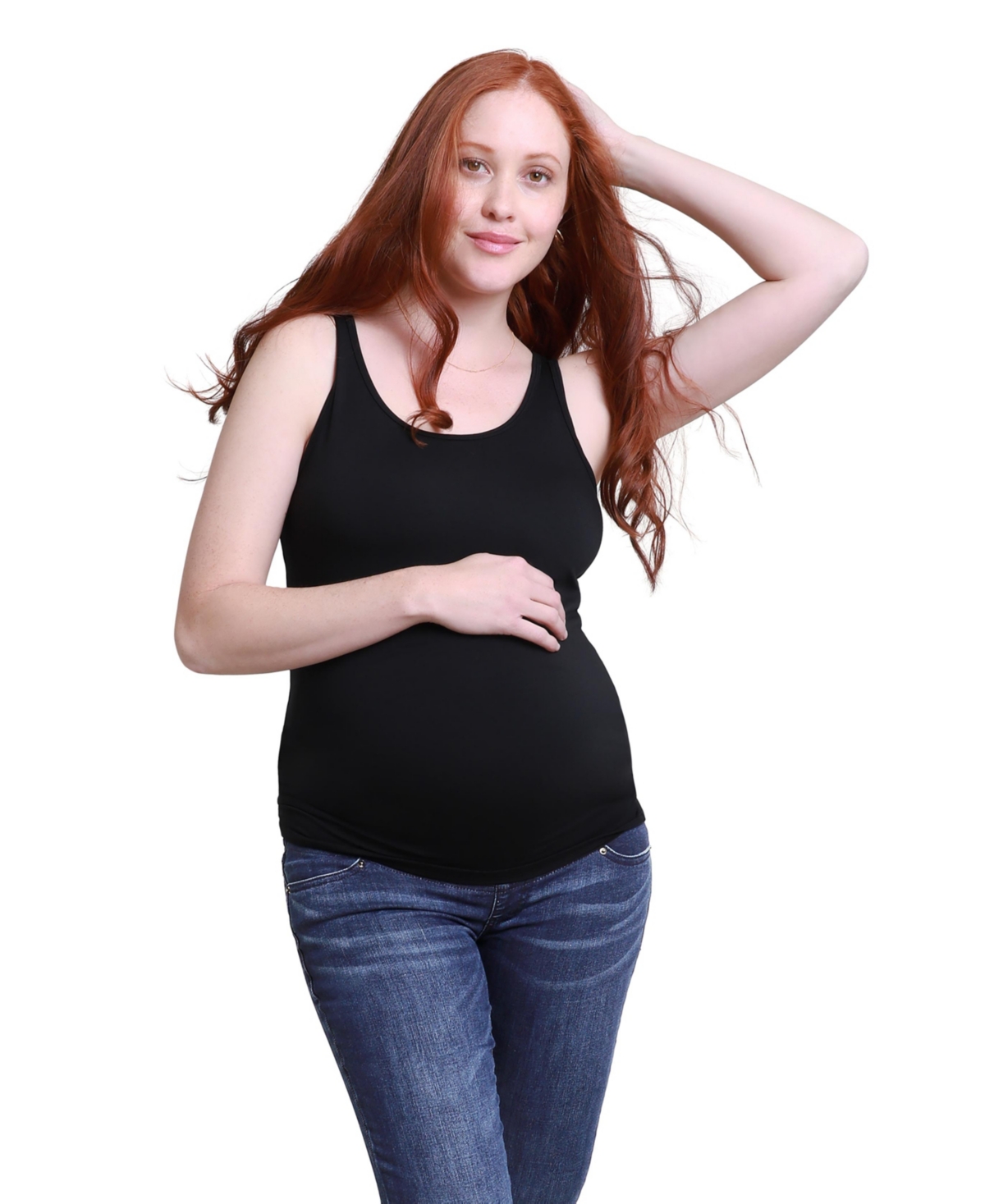 Ingrid + Isabel Women's Maternity Scoop Neck Tank - Black