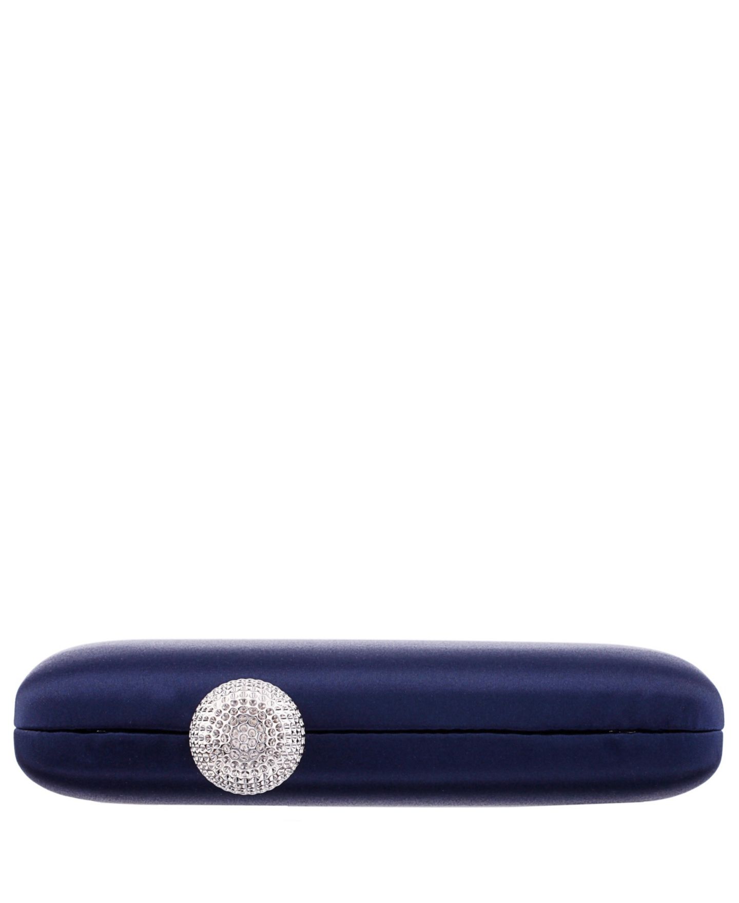 Женский клатч Nina Satin Minaudiere Crystal Clasp Clutch, цвет: Тёмно-синий — фото 4