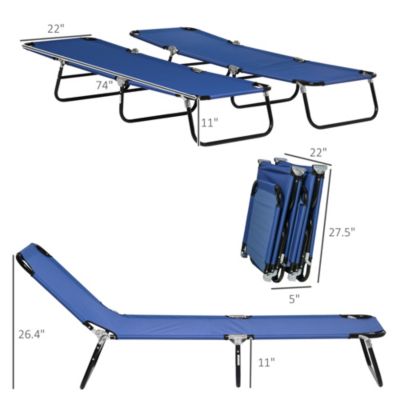 Folding Chaise Lounge Pool Chairs, Reclining Back, Steel Frame & Breathable Mesh for Beach, Yard, Patio