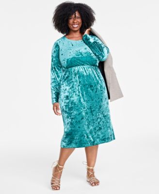 On 34th Plus Size Crushed Velvet Midi Dress Created for Macy s Macy s