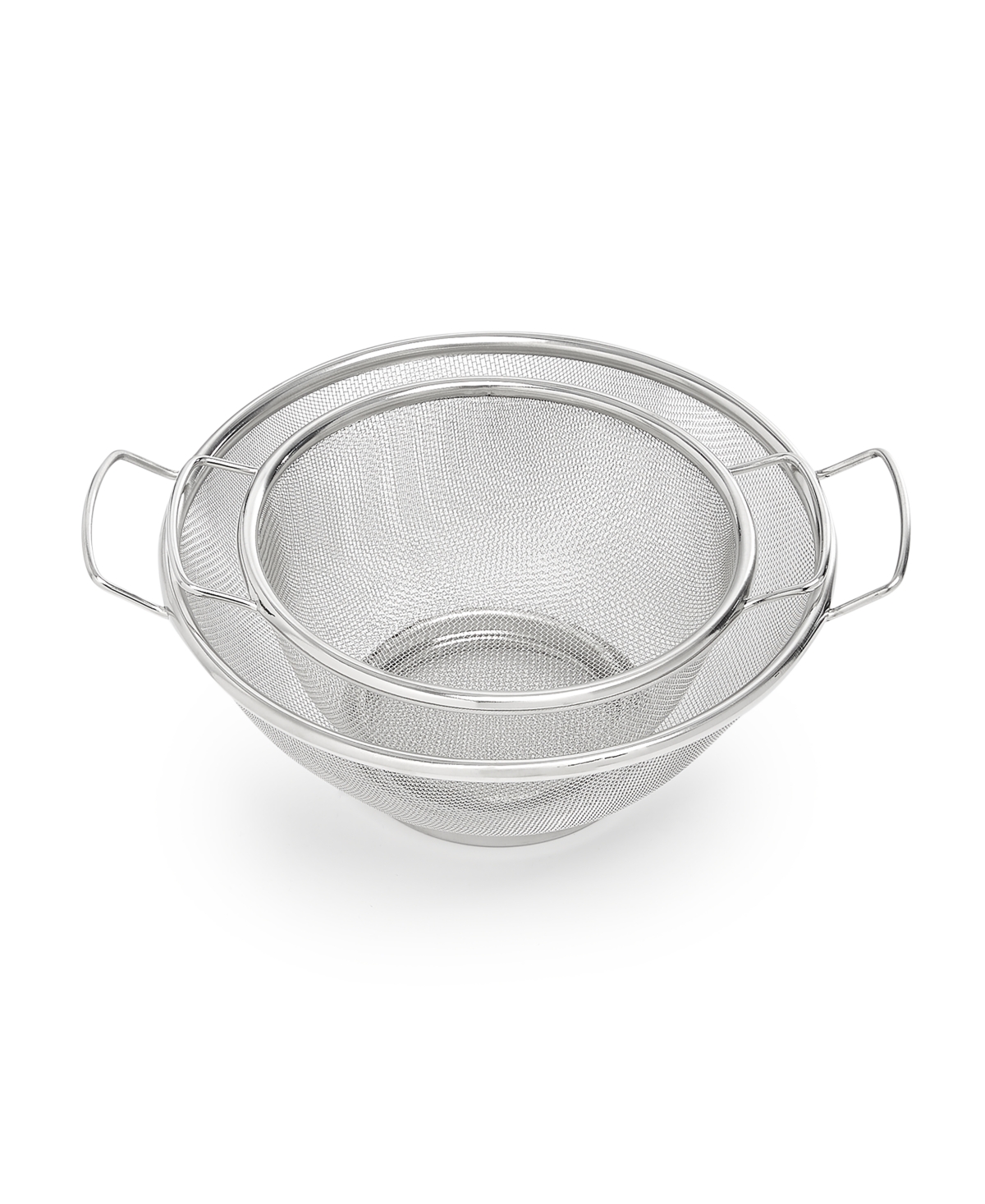 Macy's 2-pc. Stainless Steel Mesh Colander Set In No Color