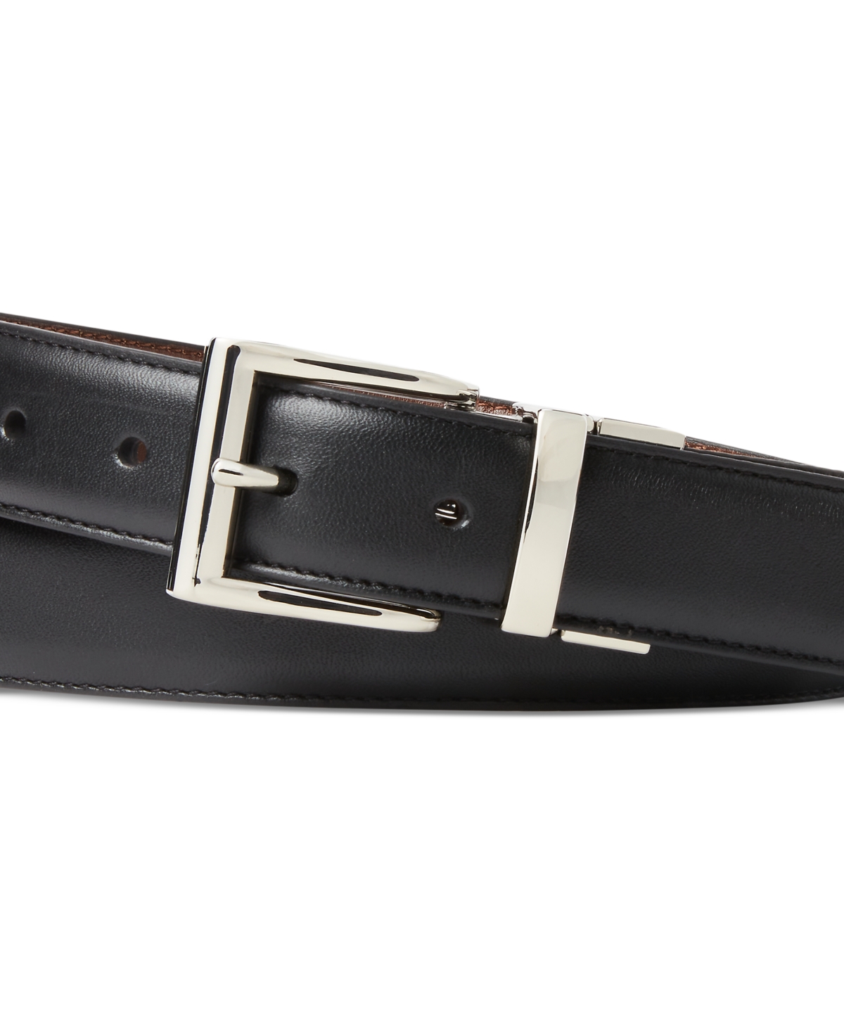 Shop Polo Ralph Lauren Men's Reversible Leather Dress Belt In Black,brown