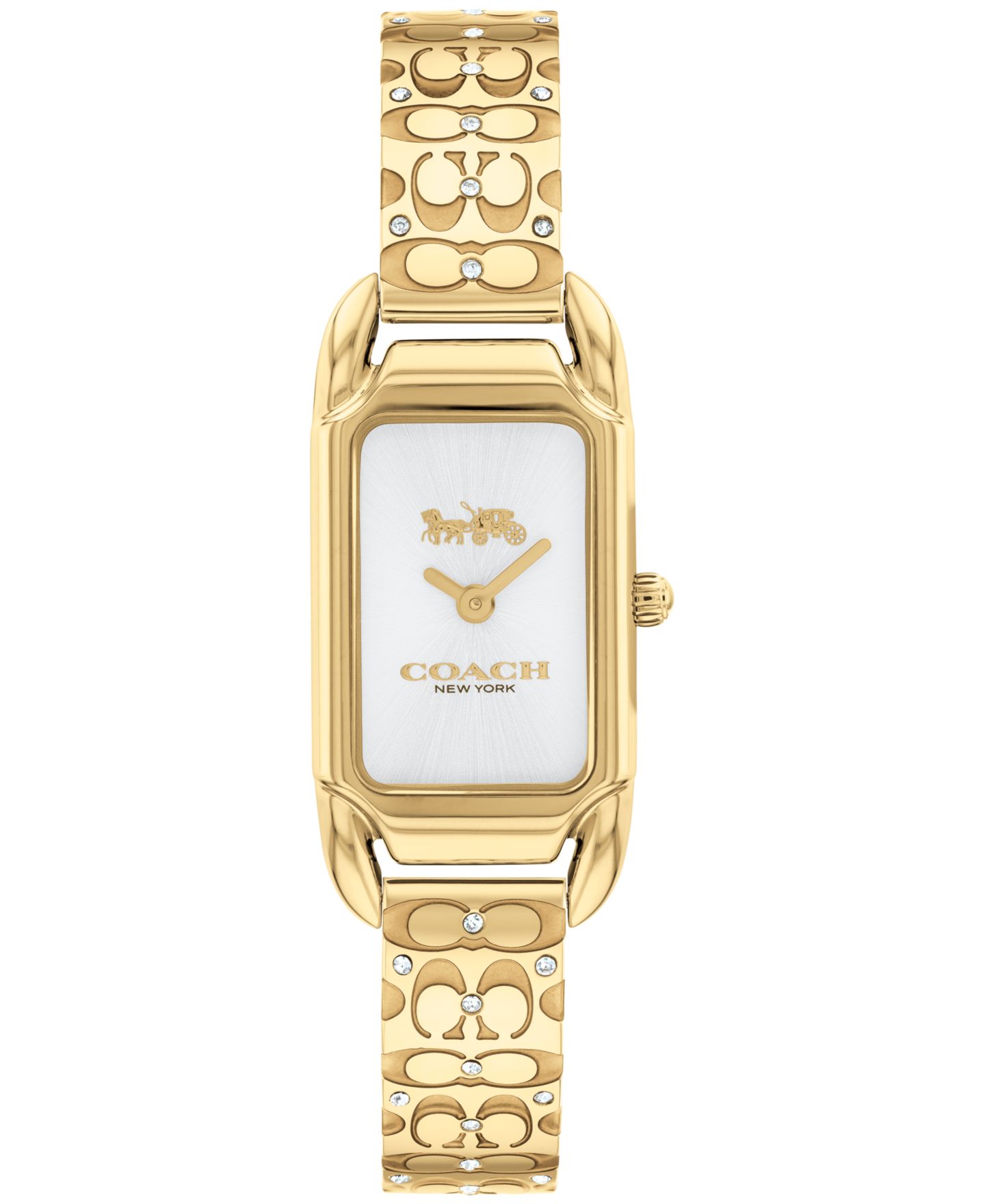 Женские часы Coach Cadie Signature C Gold-Tone Stainless Steel Bangle Watch, 28.5 x 17.5mm — фото 1
