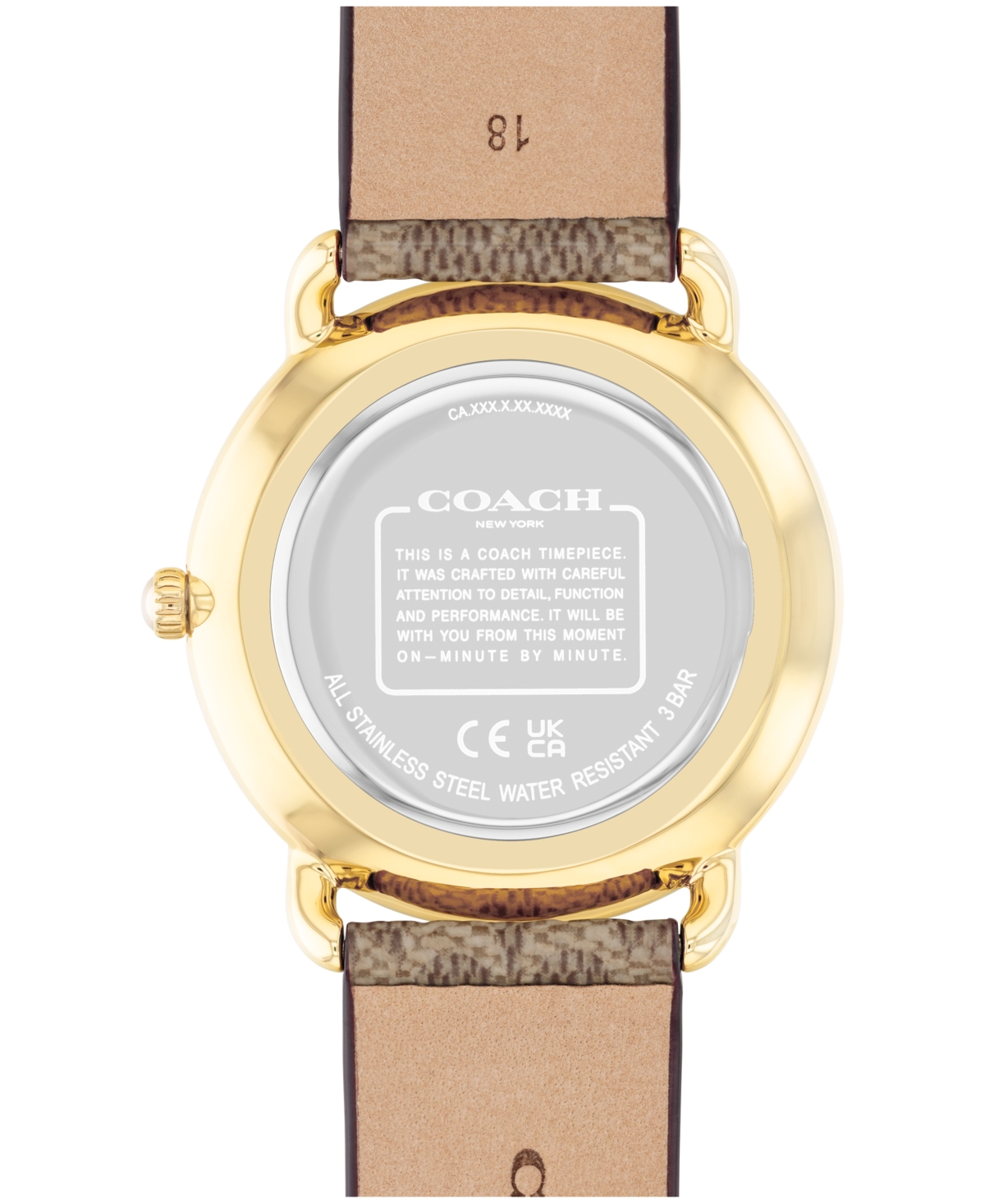 Coach Women's Elliot Signature Tan Canvas Strap Watch, 36mm