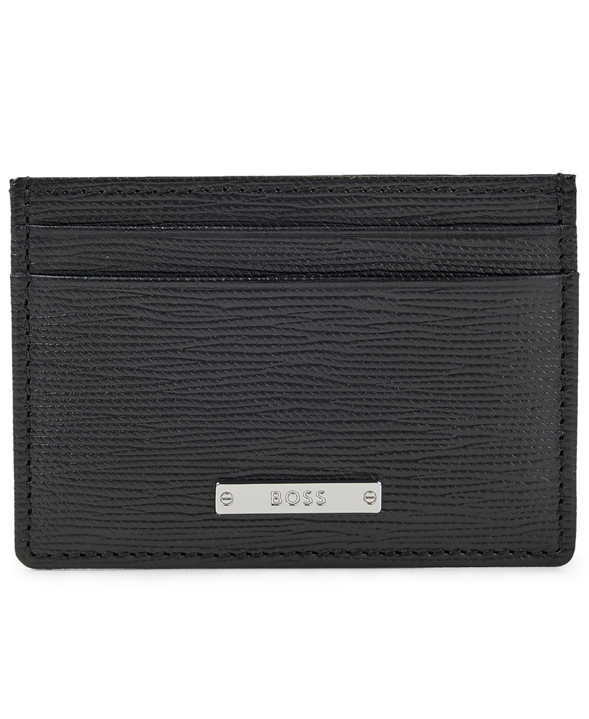 Hugo Boss Boss Men's Italian-leather Card Holder In Black