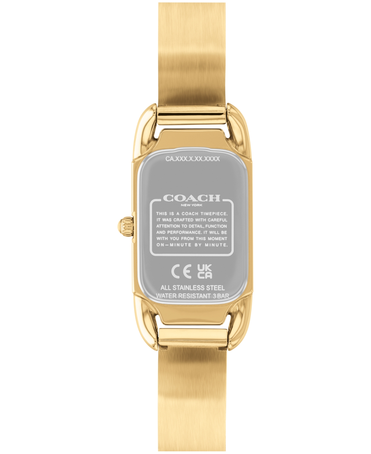 Coach Women's Cadie Signature C Gold-Tone Stainless Steel Bangle Watch, 28.5 x 17.5mm