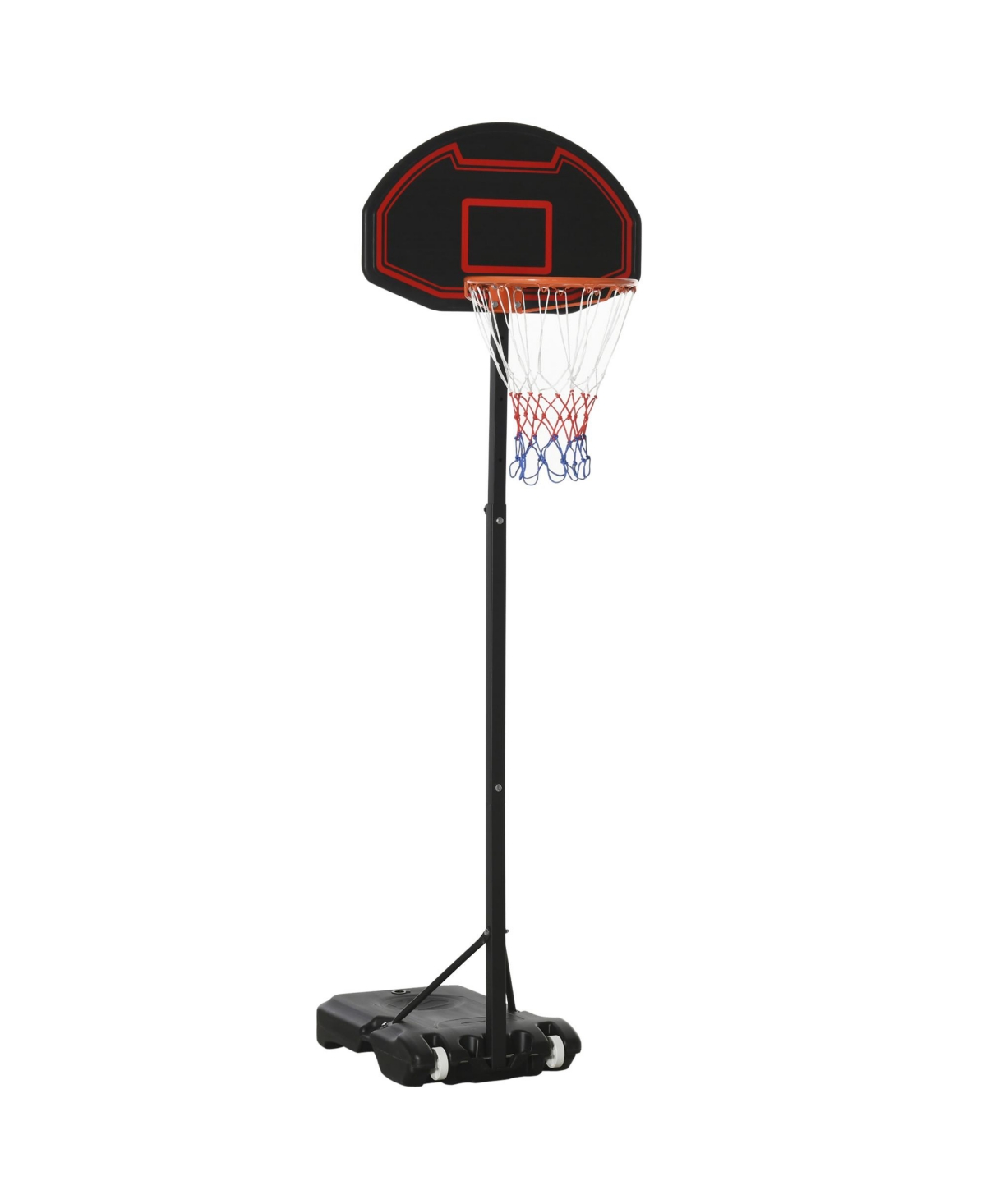 Portable Basketball Hoop Stand, Height-Adjustable Basketball System with 29'' Backboard and Wheels for Indoor Outdoor Use - Black