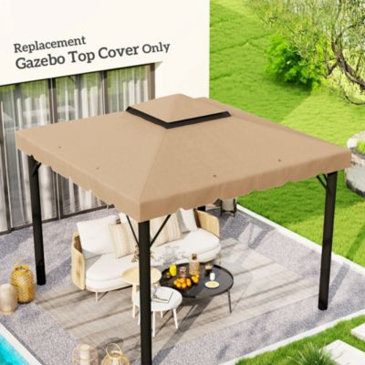 10' x 10' Double Roof Gazebo Replacement Canopy Top Cover,