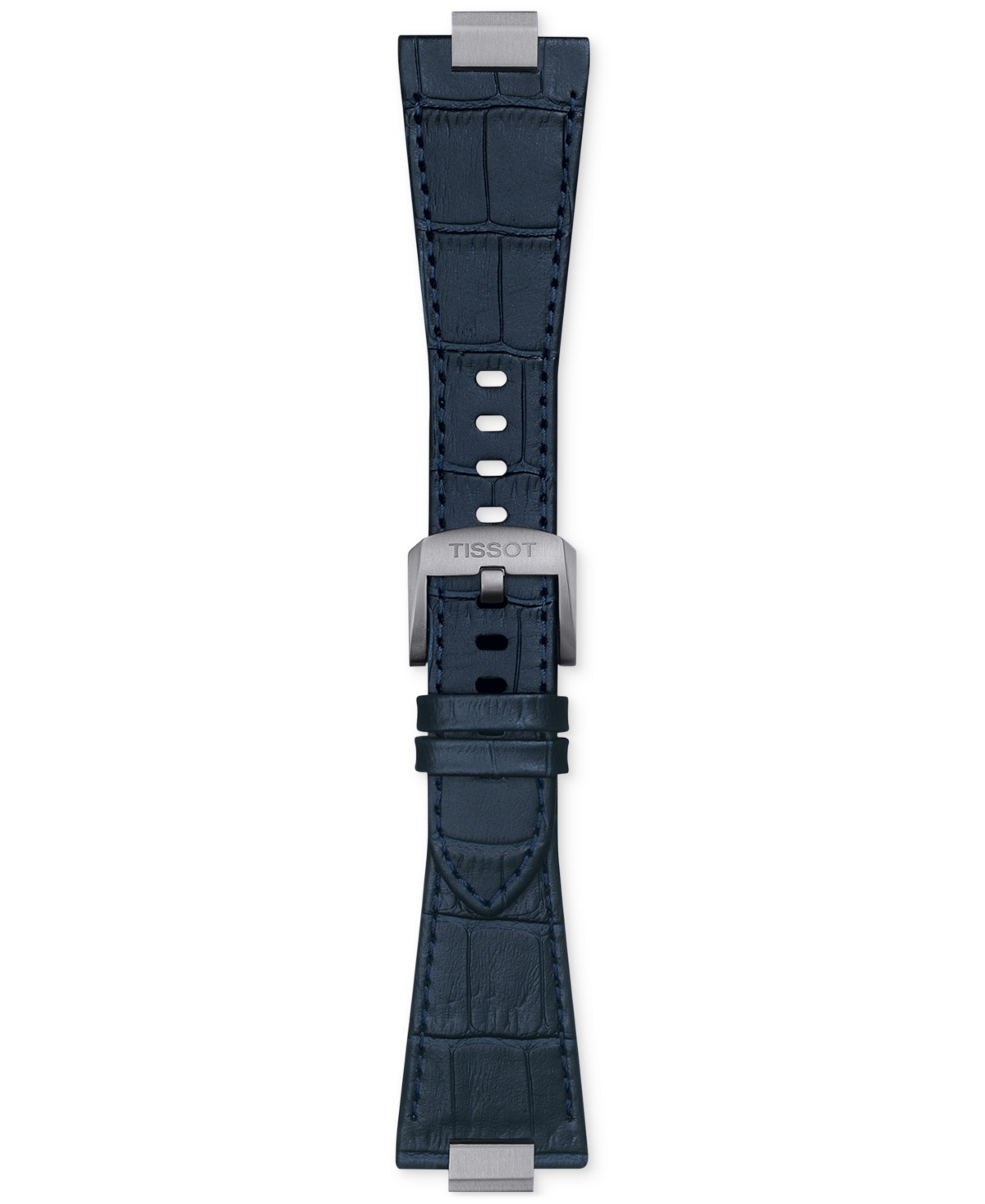 Tissot Official Prx Interchangeable Blue Leather Watch Strap In Black