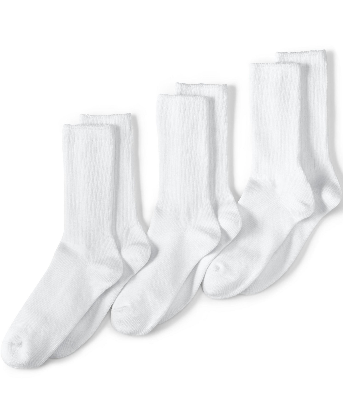 Men's School Uniform Crew Socks 3 Pack - White