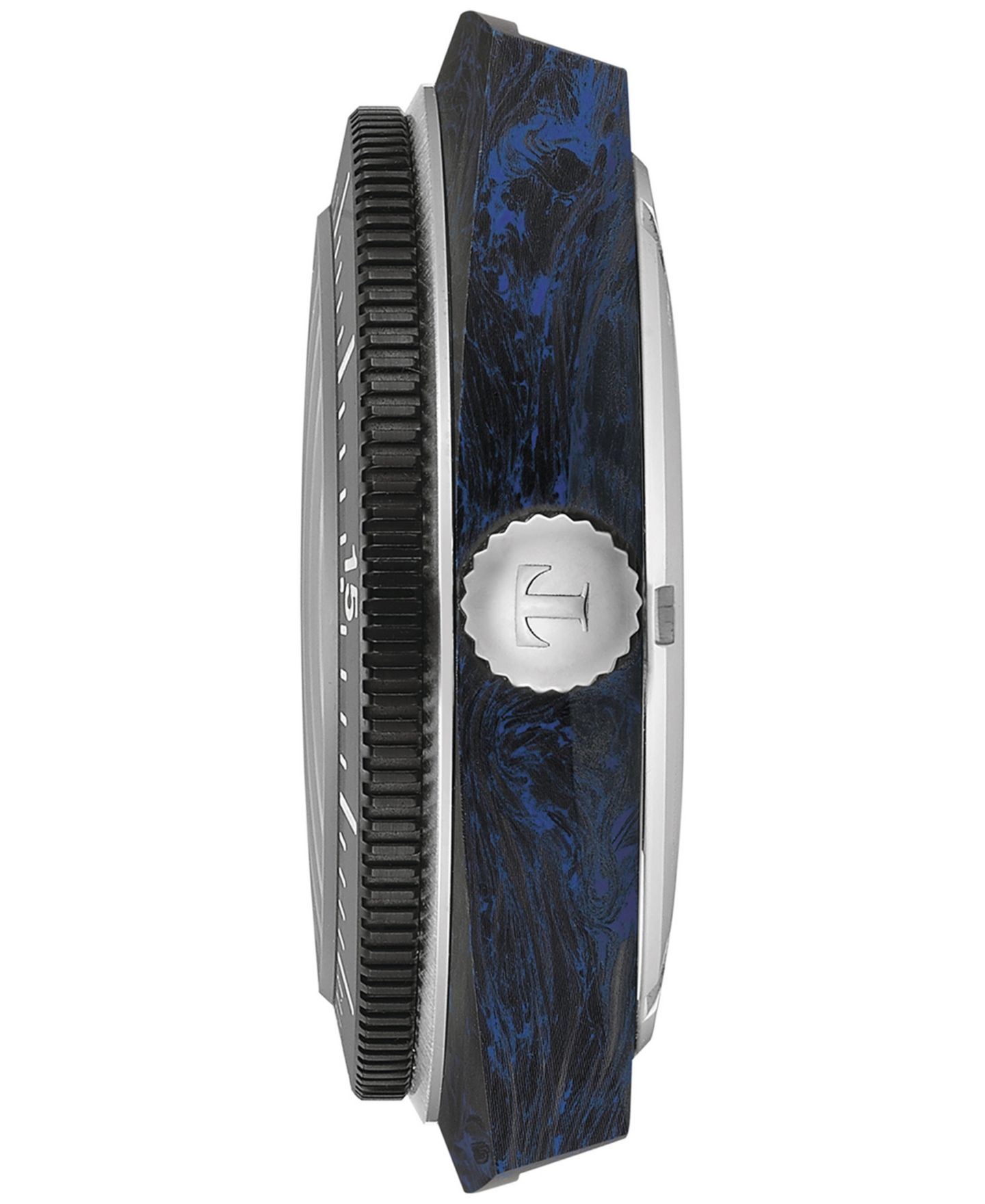 Мужские часы Tissot Swiss Automatic Sideral S Blue Perforated Rubber Strap Watch 41mm — фото 2