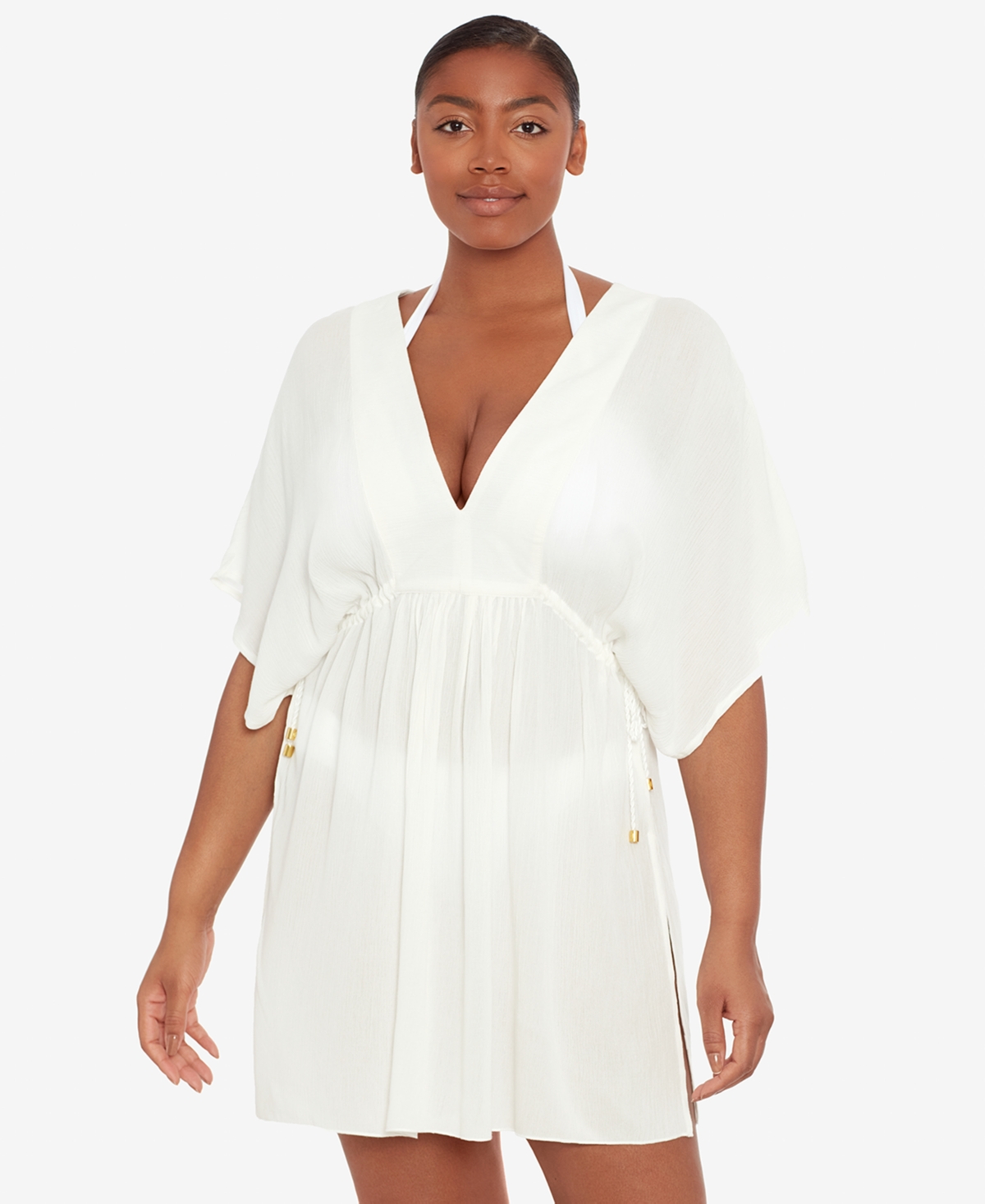 Lauren by Ralph Lauren Crinkle Rayon Tunic - White