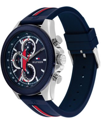 Men's Multifunction Blue Silicone Watch 46mm