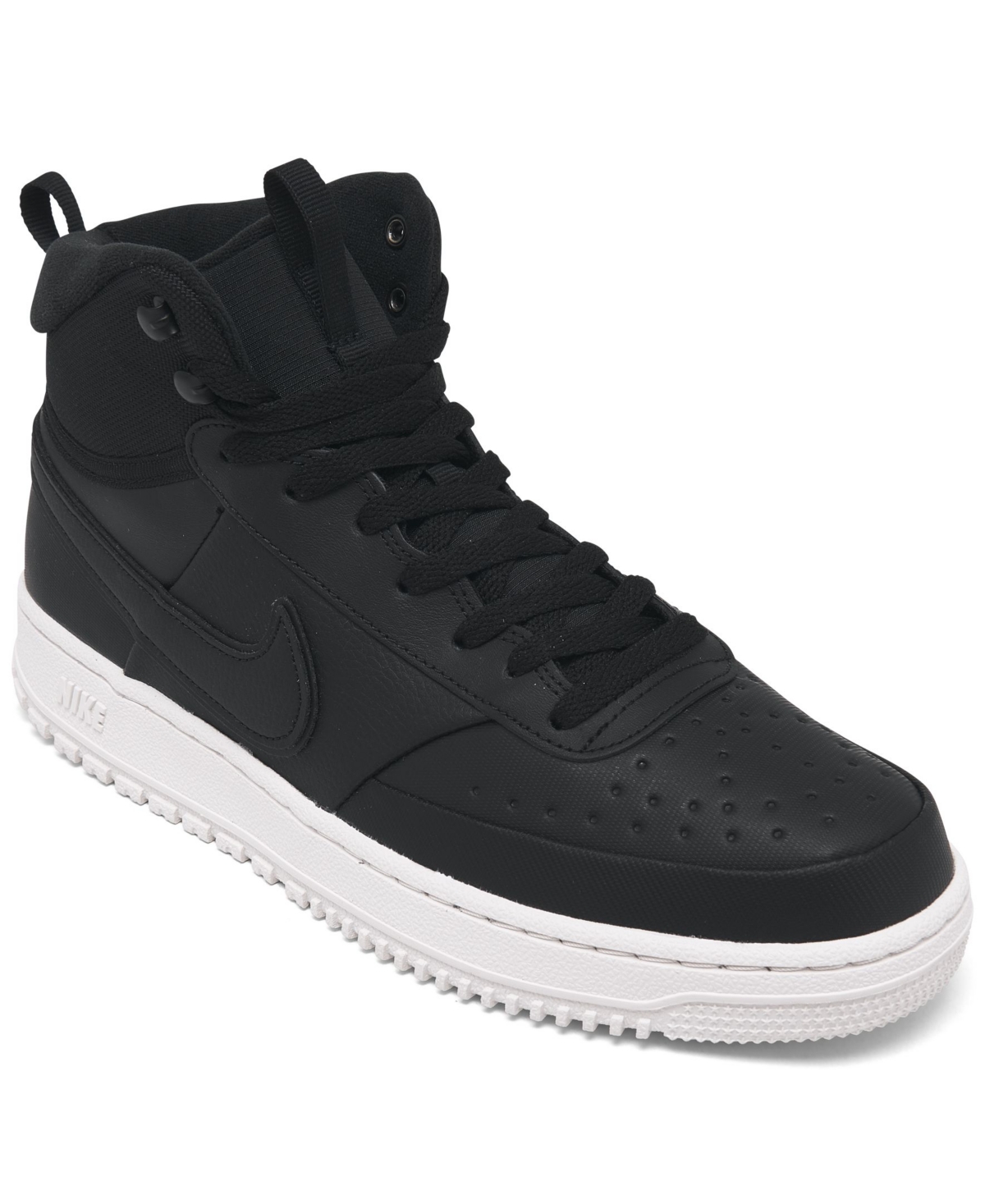 Shop Nike Men's Court Vision Mid Winter Sneakers From Finish Line In Black