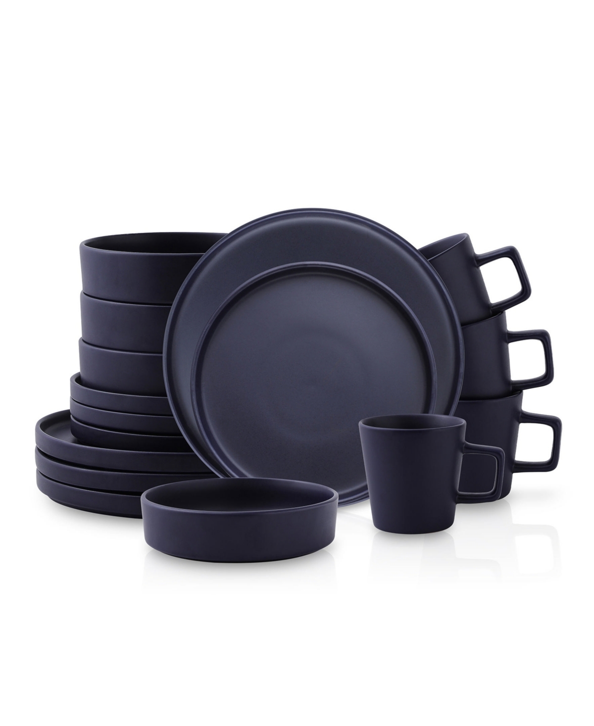 Cleo 16 Pieces Dinnerware Set, Service For 4 - Dark Blue
