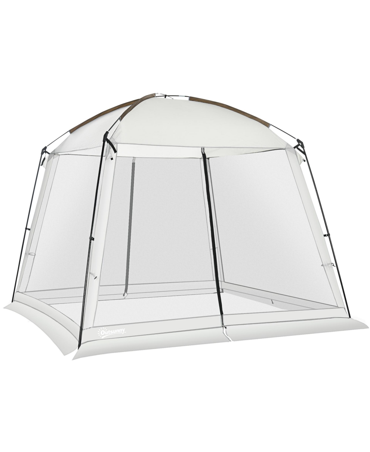 10' x 10' Screen House Room, UV50+ Screen Tent with 2 Doors and Carry Bag, Easy Setup, for Patios Outdoor Camping Activities - White