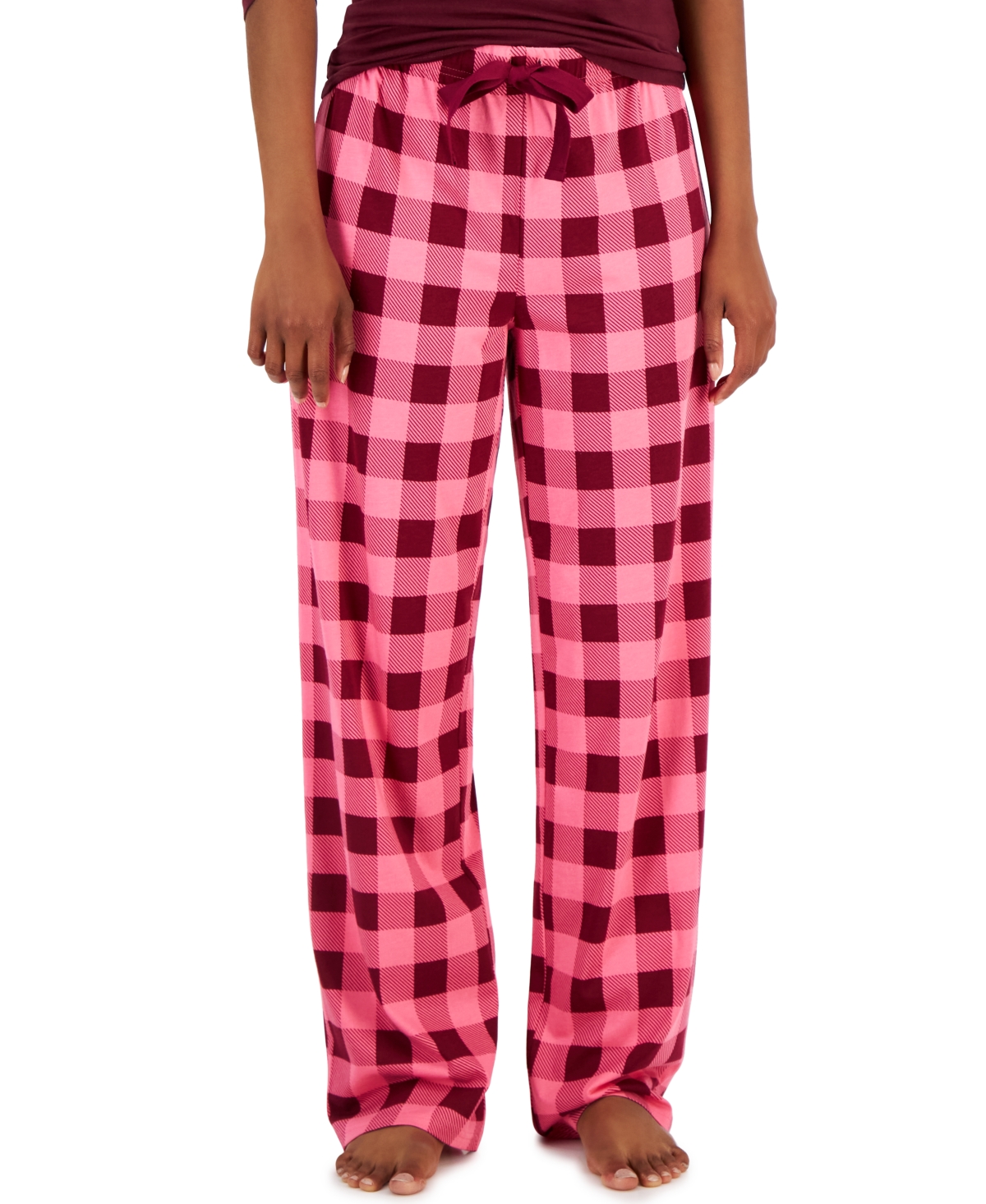 Jenni Women's Printed Wide-leg Pajama Pants, Created For Macy's In Buffalo Check