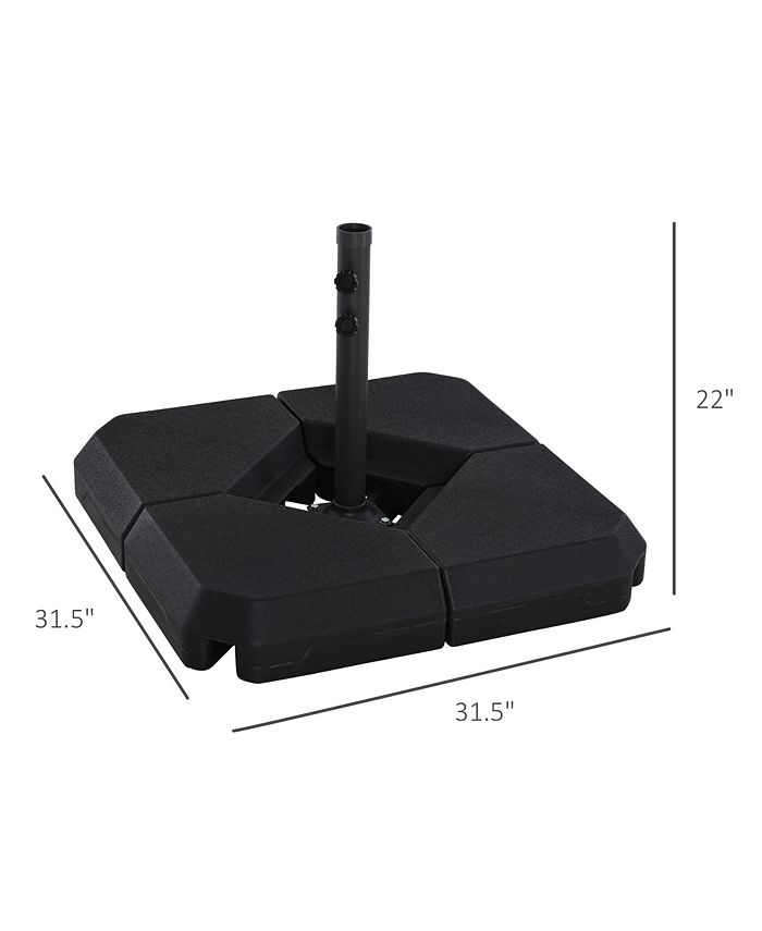 Outsunny 4Piece Outdoor Patio Offset Umbrella Base Stand Weight Holder