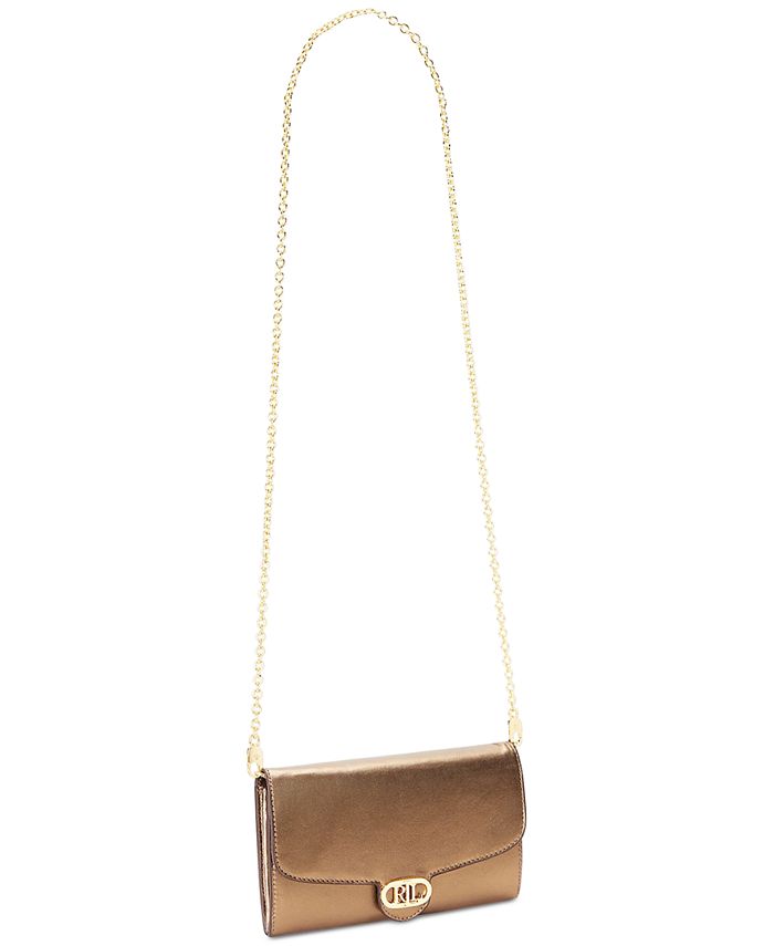 Lauren Ralph Lauren Adair Small Metallic Leather Crossbody Macy's