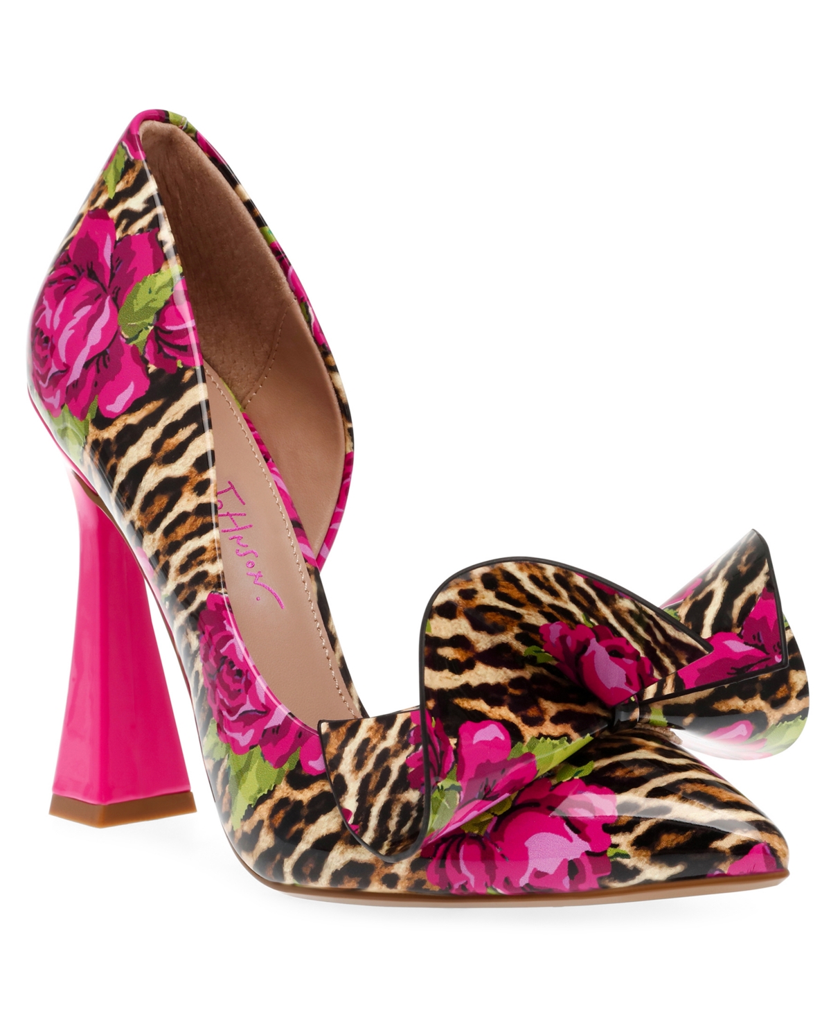Betsey Johnson Nobble Sculpted Bow Pumps In Leopard Floral