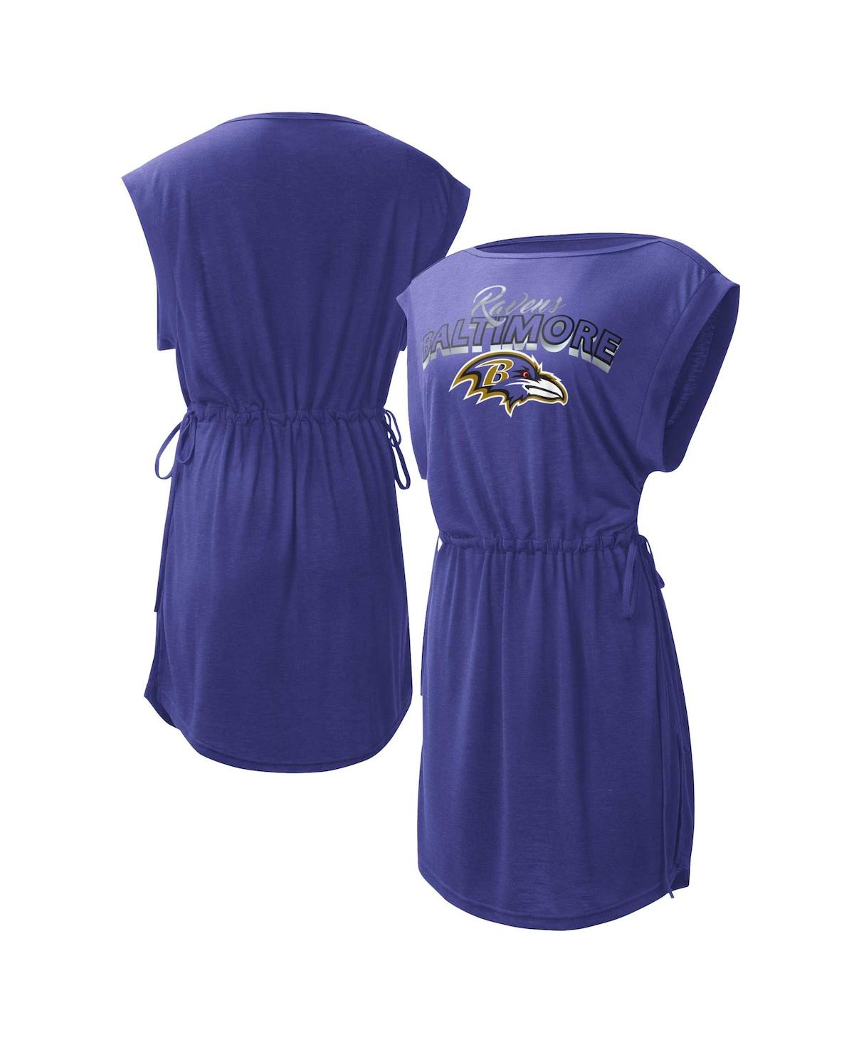 G-III 4HER BY CARL BANKS WOMEN'S G-III 4HER BY CARL BANKS PURPLE BALTIMORE RAVENS G.O.A.T. SWIMSUIT COVER-UP