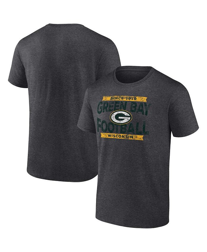 Fanatics Men's Branded Heather Charcoal Green Bay Packers Big and