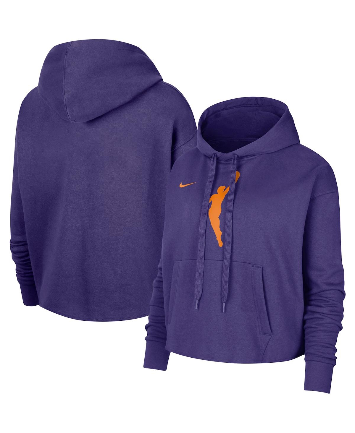 Nike Purple Wnba Logowoman Team 13 Cropped Pullover Hoodie In Purple