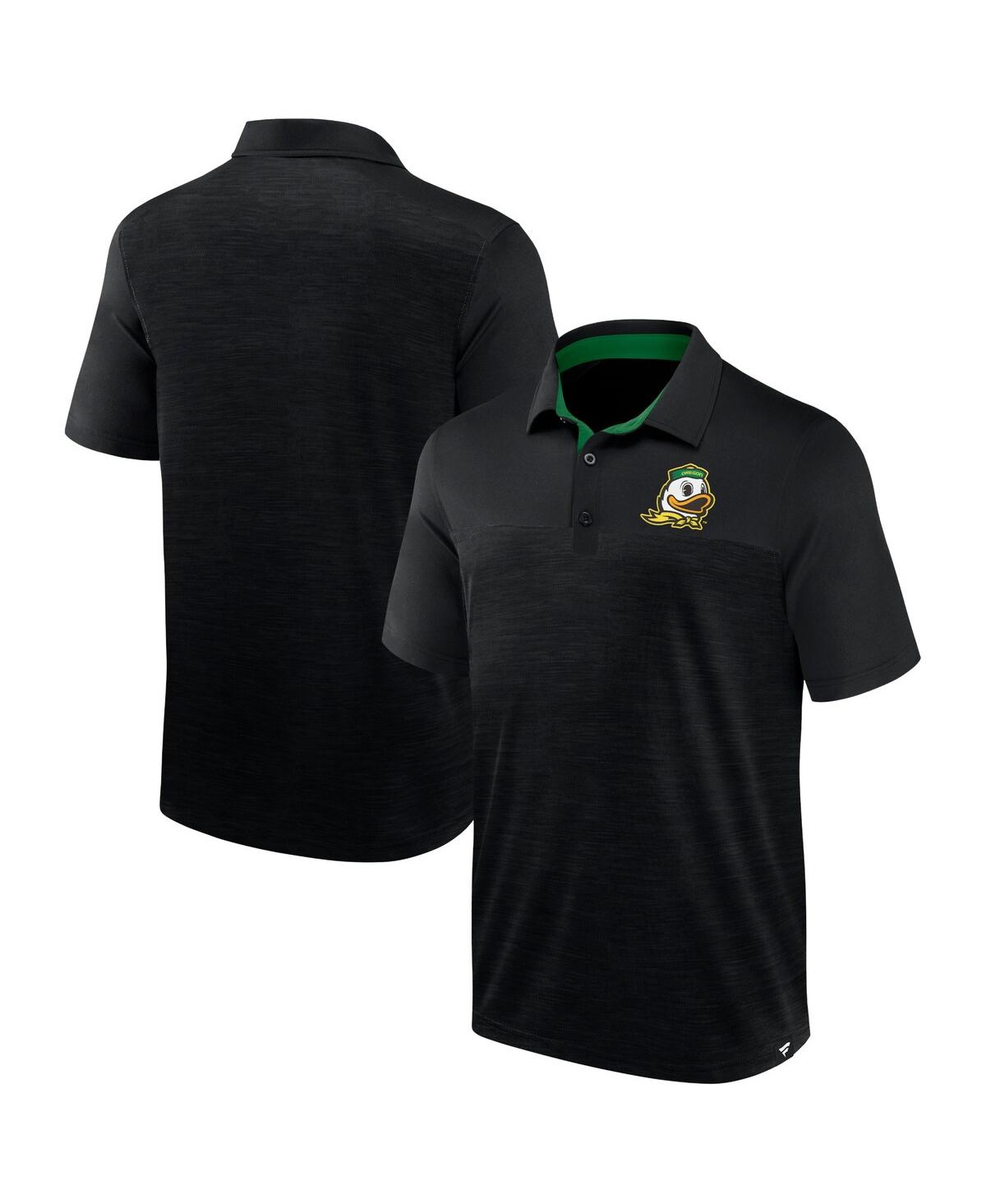 Men's FanaticsOregon Ducks Classic Homefield Polo Shirt - Heather Black