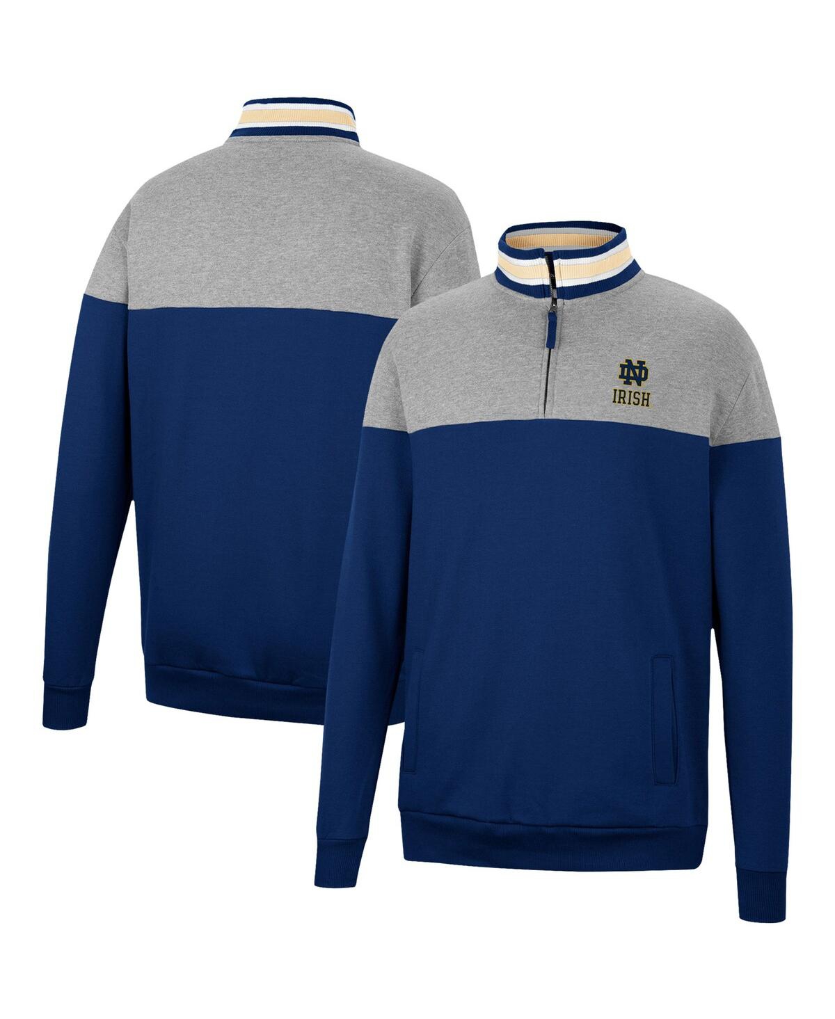 Men's Colosseum Heather Gray Notre Dame Fighting Irish Be the Ball Quarter-Zip Top - Heather Gray