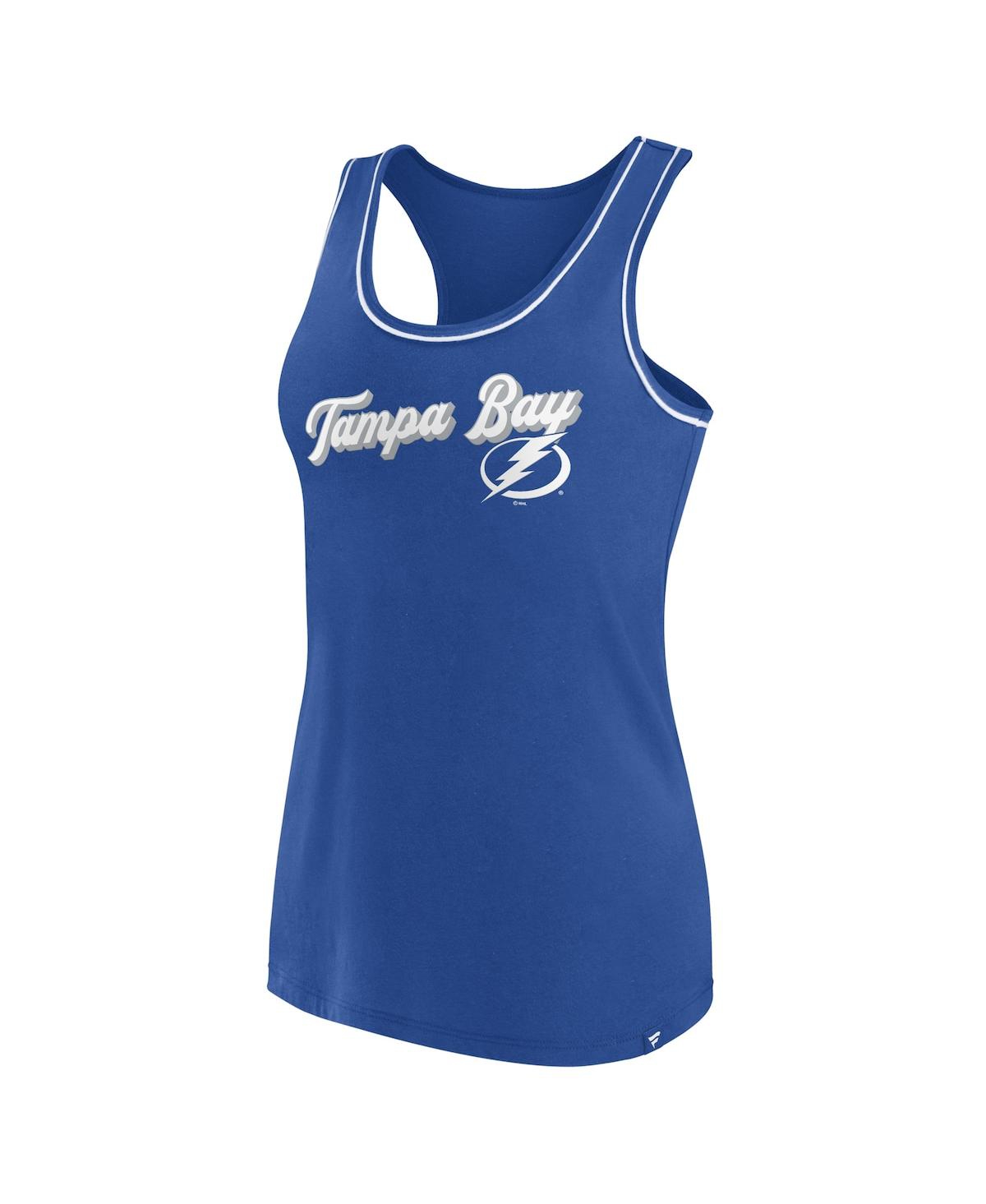 Fanatics Branded Royal Tampa Bay Lightning Wordmark Logo Racerback Scoop Neck Tank Top In Royal