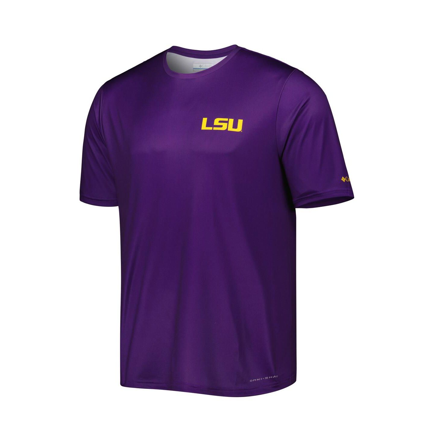 Мужская футболка Columbia Purple LSU Tigers Terminal Tackle Omni-Shade — фото 3